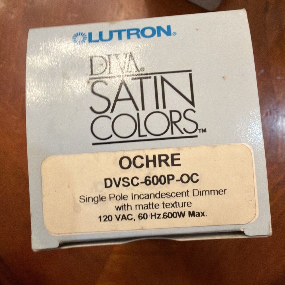 New Lutron Diva Satin Colors DVSC-600P-OC 600W Single Pole Dimmer Ochre NOS